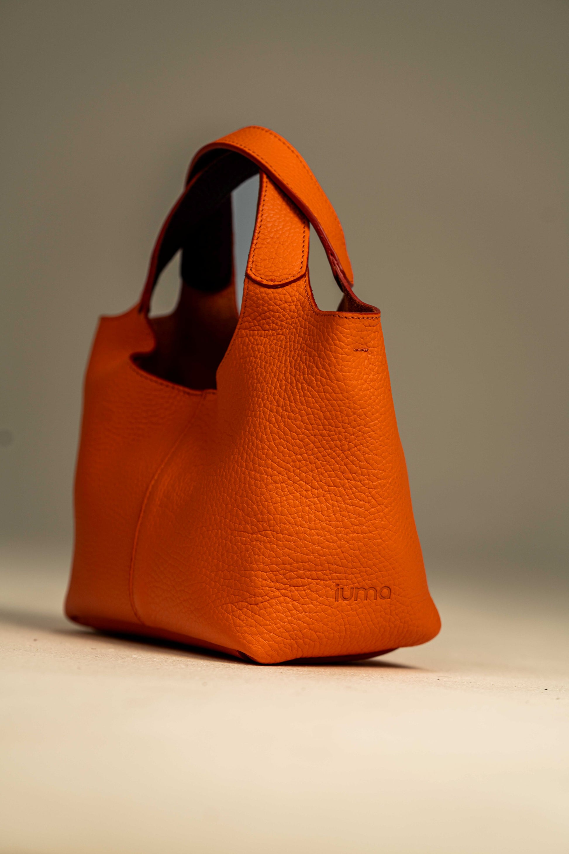 jade - Orange Saffron ( cuir grainé )